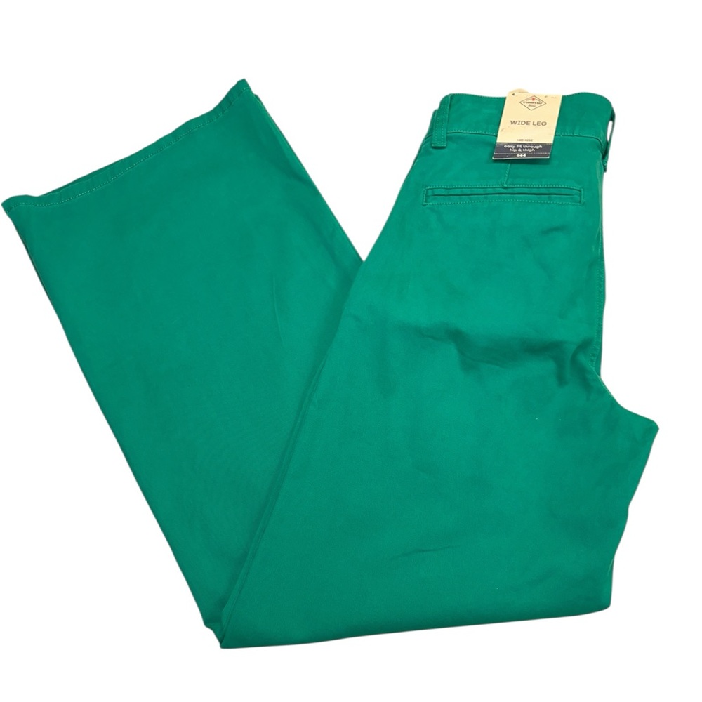St John’s Bay Wide Leg Lush Meadow Mid-Rise Secretly Slender Cotton Pants NWT S4 - Picture 2 of 8